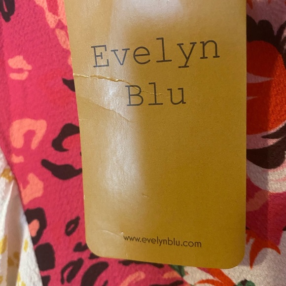 Evelyn Blue pop art dress size L long sleeves new never worn! Fun & colorful - Picture 11 of 16